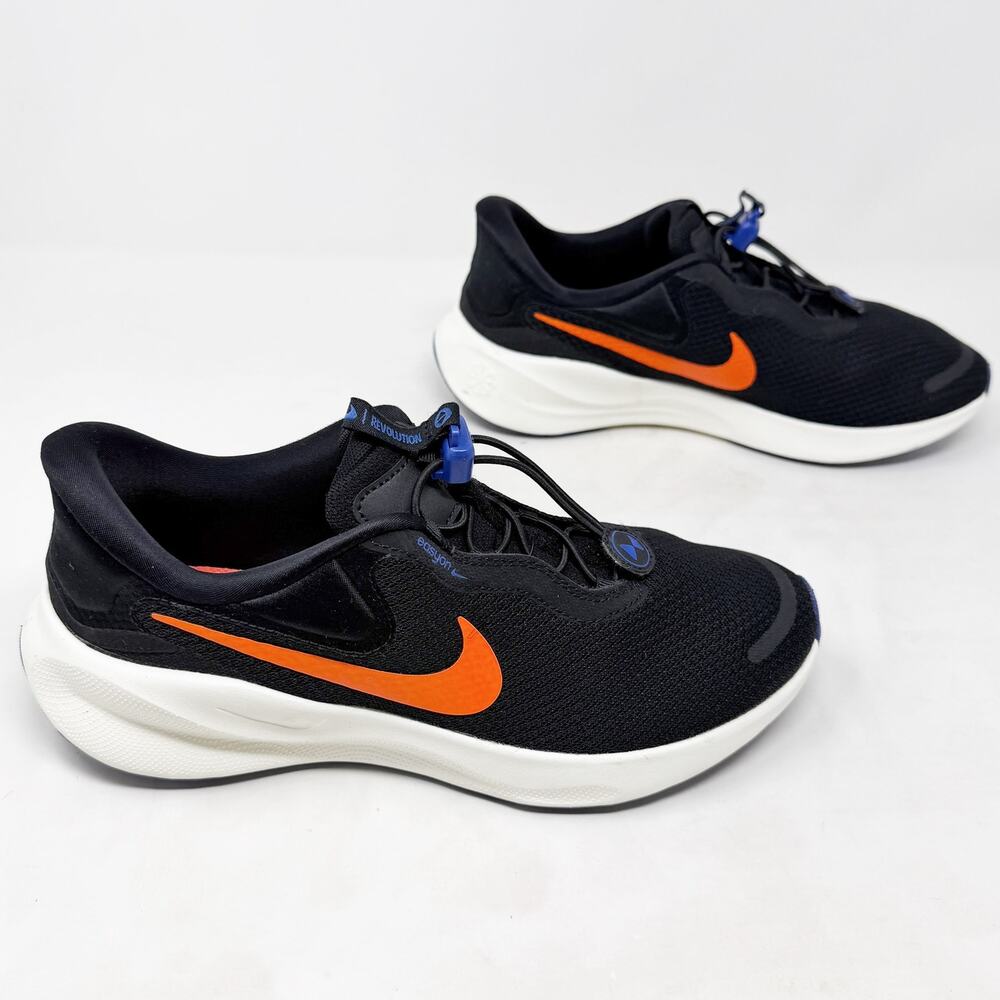 [Nike] Revolution 7 Easyon Black Road Running Sneakers Toggle Laces Mens Sz 8.5